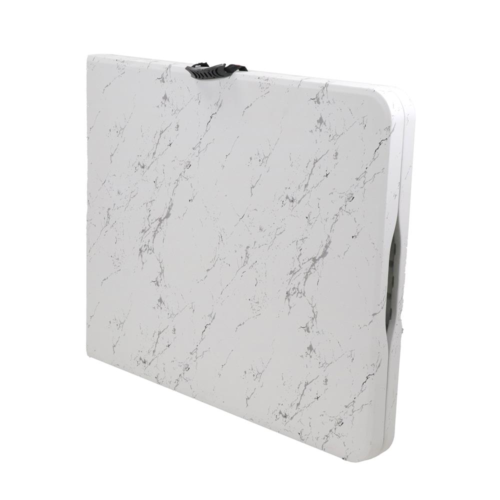 โต๊ะพับ HDPE SPRING ลายหินอ่อน 180 ซม. สีขาว