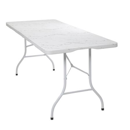 โต๊ะพับ HDPE SPRING ลายหินอ่อน 180 ซม. สีขาว_3