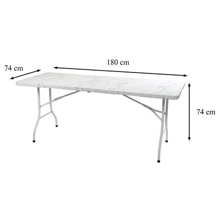 โต๊ะพับ HDPE SPRING ลายหินอ่อน 180 ซม. สีขาว_7