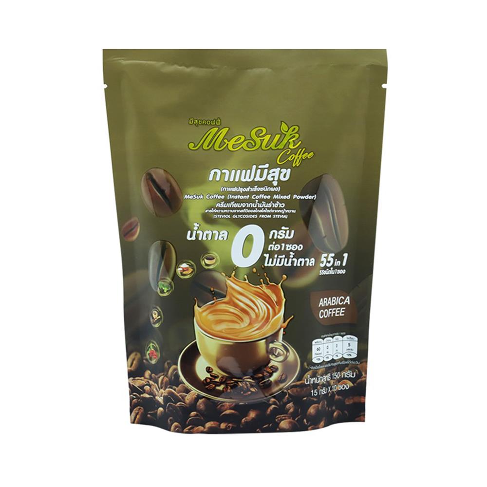 กาแฟสำเร็จรูป มีสุขคอฟฟี่ งาดำ รำข้าว (110 ซอง)