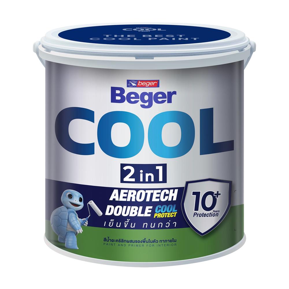 สีน้ำทาภายใน ชนิดด้าน BEGER COOL 2 IN 1 BASE A สีขาว 1 แกลลอน