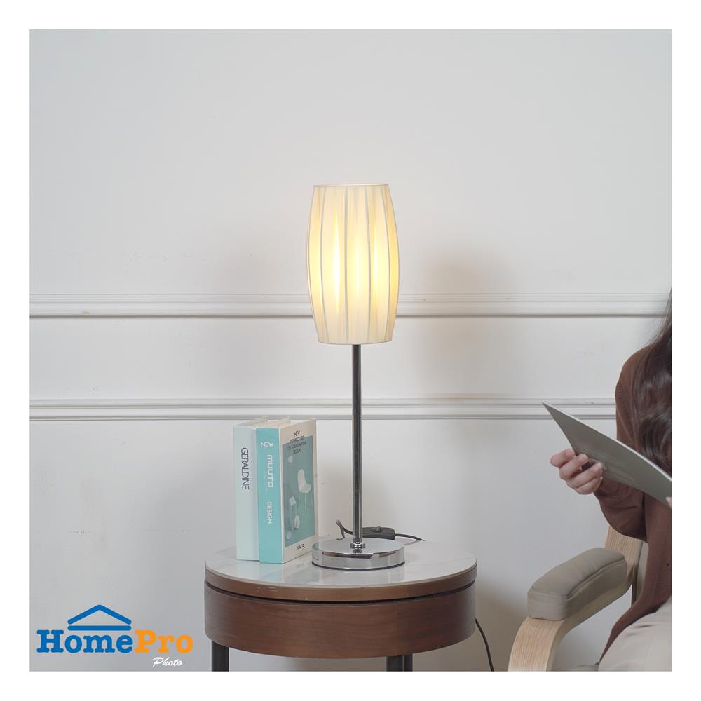 ไฟตั้งโต๊ะ CARINI MT-84334 สีครีม/เงิน