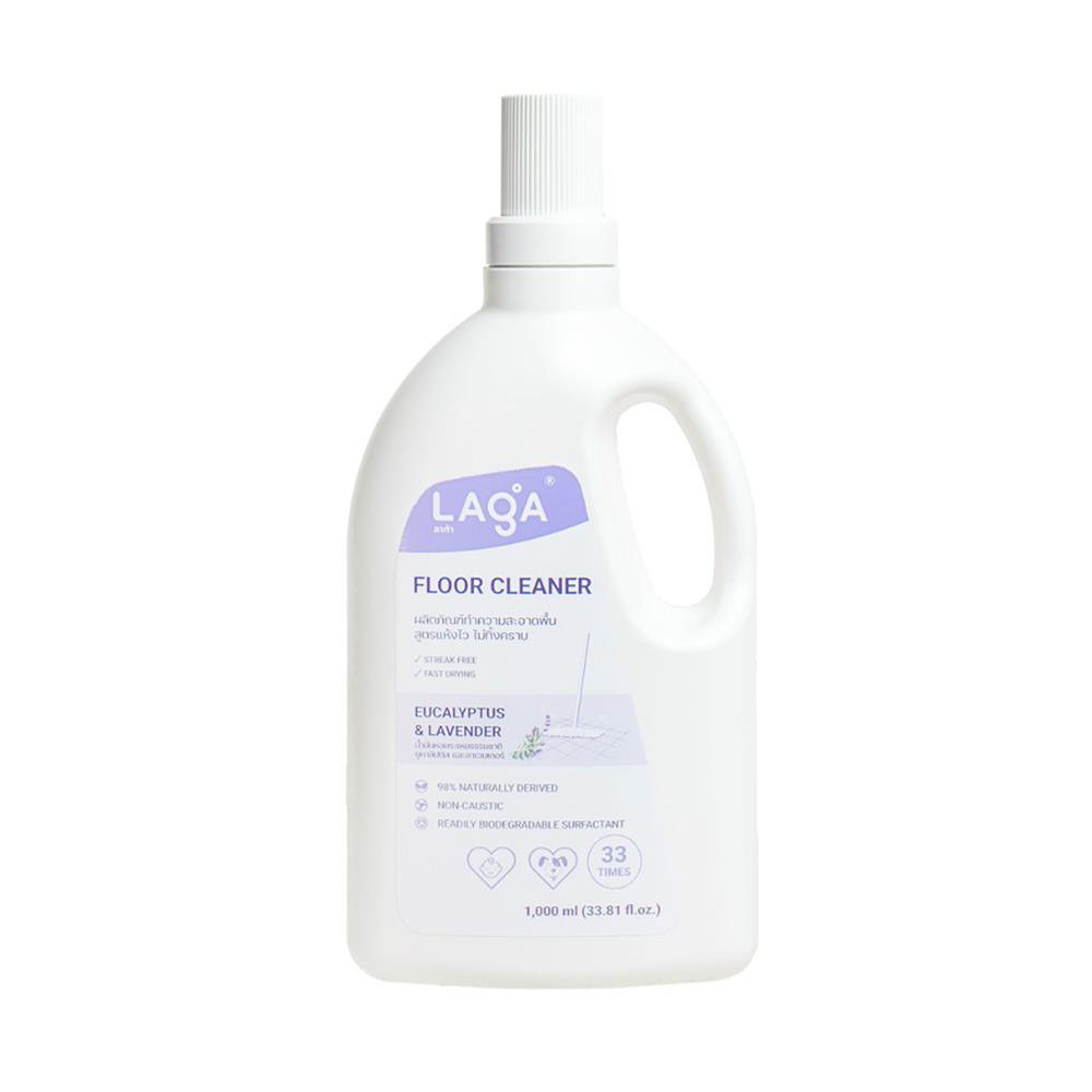 น้ำยาทำความสะอาดพื้น LAGA สูตรแห้งไวไม่ทิ้งคราบ 1000 มล. กลิ่นยูคาลิปตัสและลาเวนเดอร์