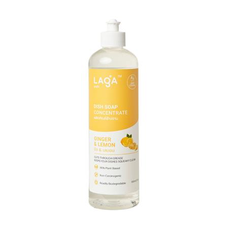 น้ำยาล้างจานชนิดเข้มข้น LAGA สูตรธรรมชาติ 500 มล. กลิ่นขิงและเลม่อน_0