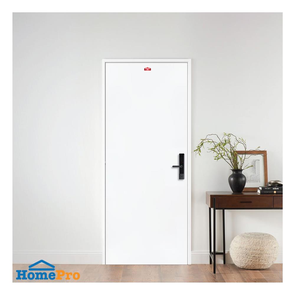 ประตูภายนอกเหล็ก เจาะลูกบิด PROFESSIONAL DOOR D2W 89.2x199.4 ซม. สีขาว