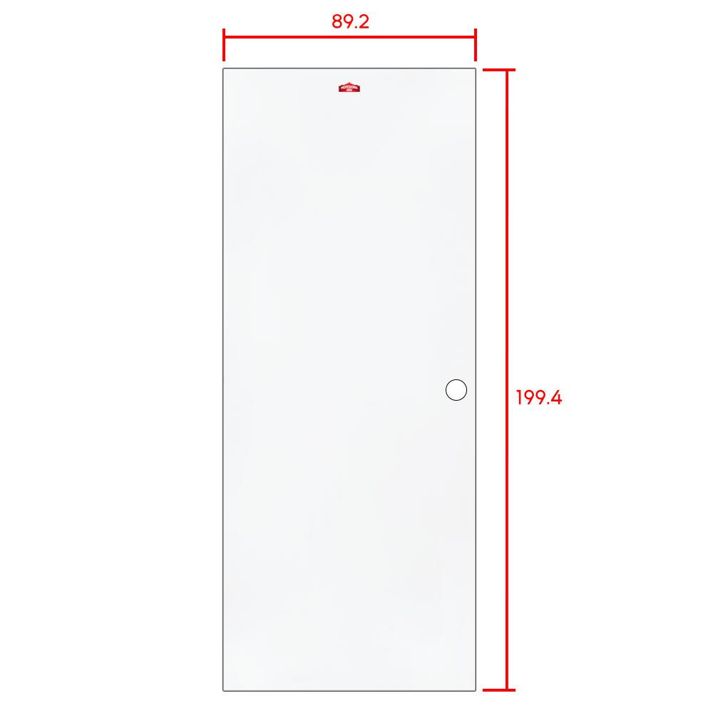 ประตูภายนอกเหล็ก เจาะลูกบิด PROFESSIONAL DOOR D2W 89.2x199.4 ซม. สีขาว