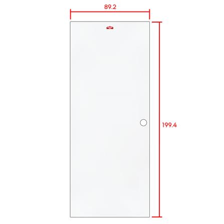 ประตูภายนอกเหล็ก เจาะลูกบิด PROFESSIONAL DOOR D2W 89.2x199.4 ซม. สีขาว_4
