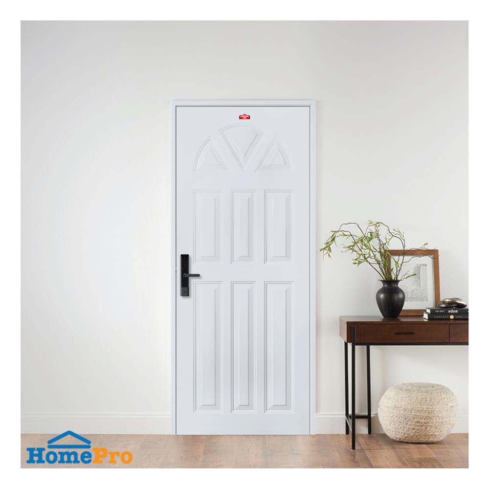 ประตูภายนอกเหล็ก เจาะลูกบิด PROFESSIONAL DOOR B2G 89.2x199.4 ซม. สีเทา