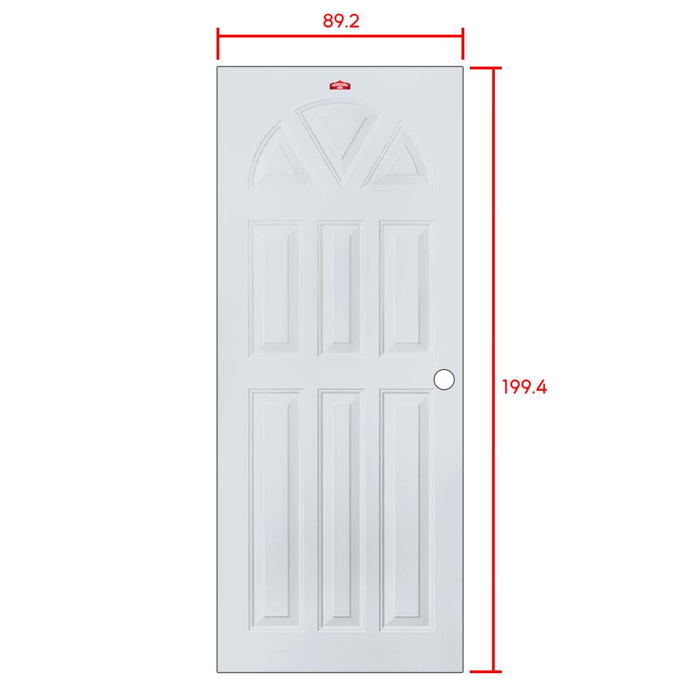 ประตูภายนอกเหล็ก เจาะลูกบิด PROFESSIONAL DOOR B2G 89.2x199.4 ซม. สีเทา