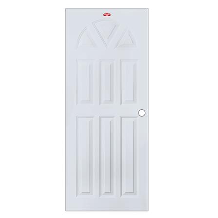 ประตูภายนอกเหล็ก เจาะลูกบิด PROFESSIONAL DOOR B2G 89.2x199.4 ซม. สีเทา_0