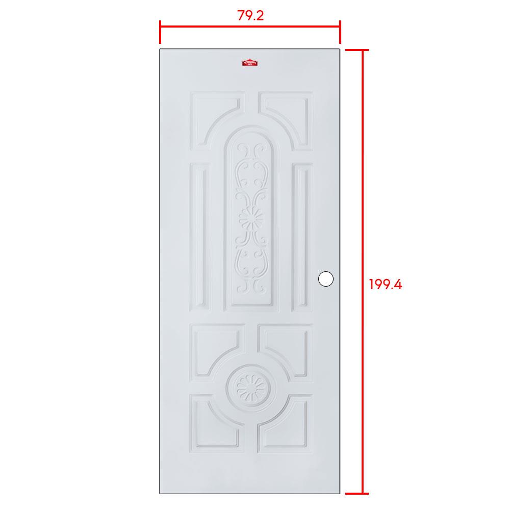 ประตูภายนอกเหล็ก เจาะลูกบิด PROFESSIONAL DOOR H1G 79.2x199.4 ซม. สีเทา