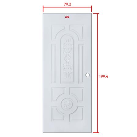 ประตูภายนอกเหล็ก เจาะลูกบิด PROFESSIONAL DOOR H1G 79.2x199.4 ซม. สีเทา_5