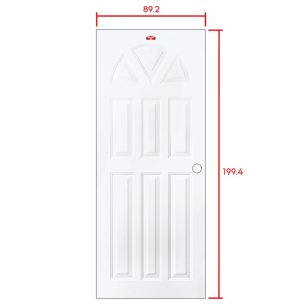 ประตูภายนอกเหล็ก เจาะลูกบิด PROFESSIONAL DOOR B2W 89.2x199.4 ซม. สีขาว