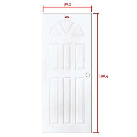 ประตูภายนอกเหล็ก เจาะลูกบิด PROFESSIONAL DOOR B2W 89.2x199.4 ซม. สีขาว_6
