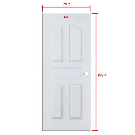ประตูภายนอกเหล็ก เจาะลูกบิด PROFESSIONAL DOOR G1G 79.2x199.4 ซม. สีเทา_5
