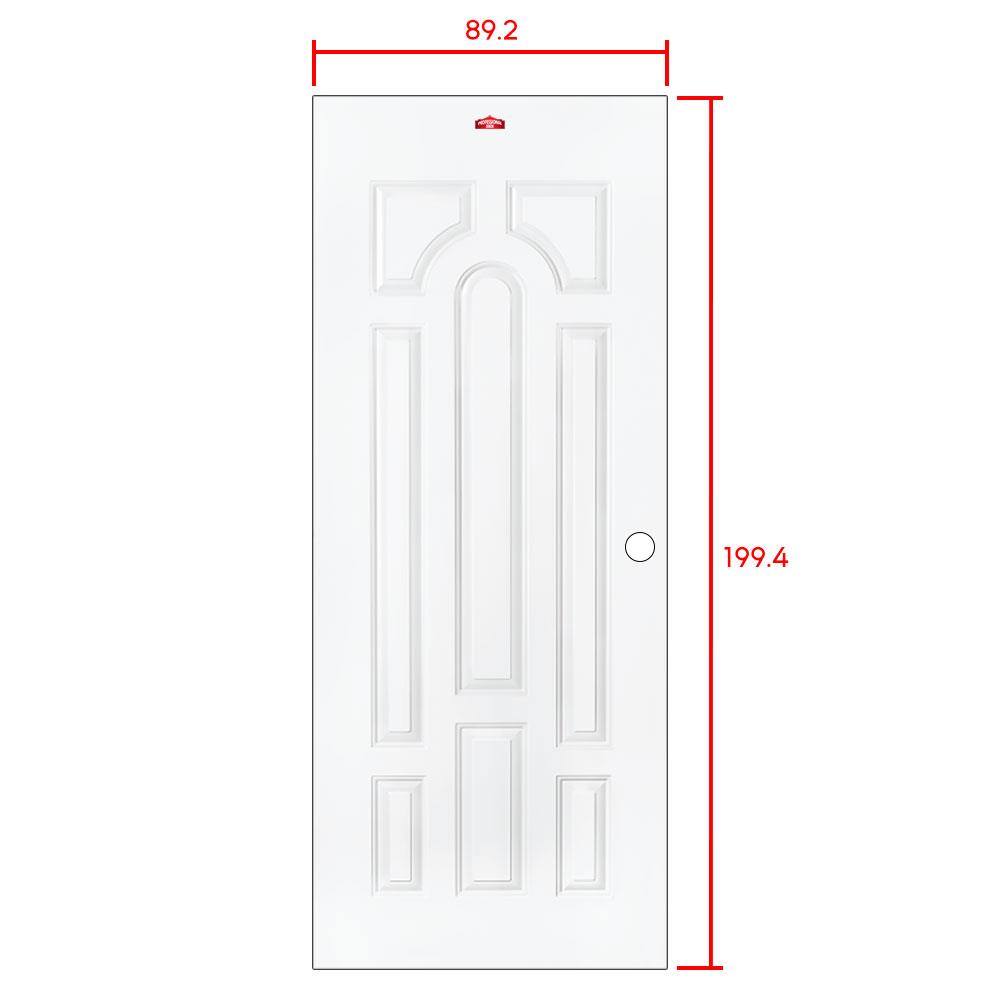 ประตูภายนอกเหล็ก เจาะลูกบิด PROFESSIONAL DOOR L2W 89.2x199.4 ซม. สีขาว