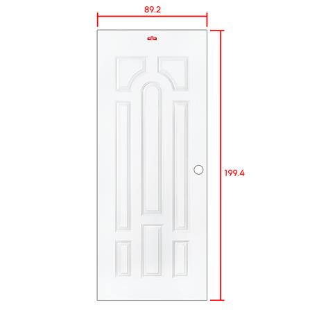 ประตูภายนอกเหล็ก เจาะลูกบิด PROFESSIONAL DOOR L2W 89.2x199.4 ซม. สีขาว_6