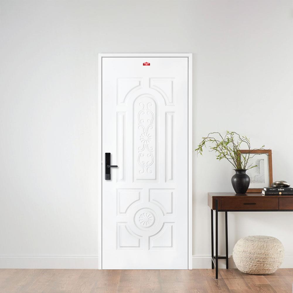 ประตูภายนอกเหล็ก เจาะลูกบิด PROFESSIONAL DOOR H2W 89.2x199.4 ซม. สีขาว