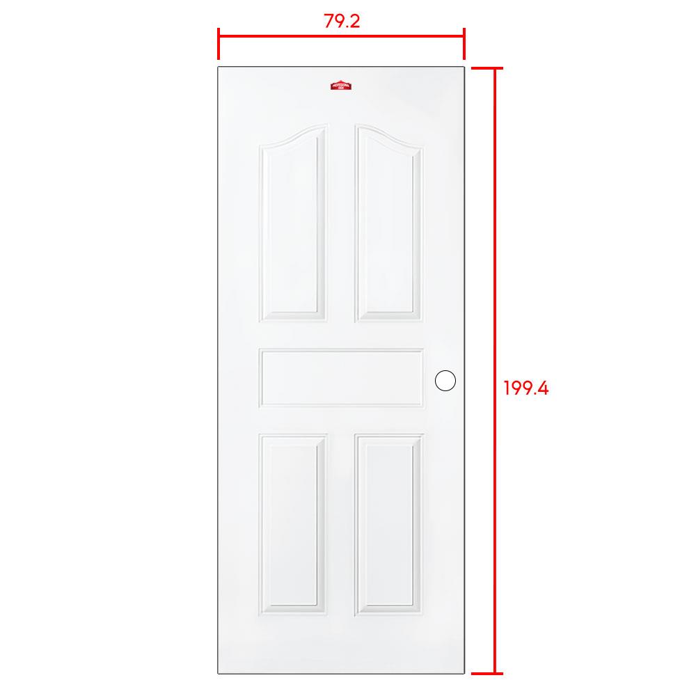 ประตูภายนอกเหล็ก เจาะลูกบิด PROFESSIONAL DOOR G1W 79.2x199.4 ซม. สีขาว