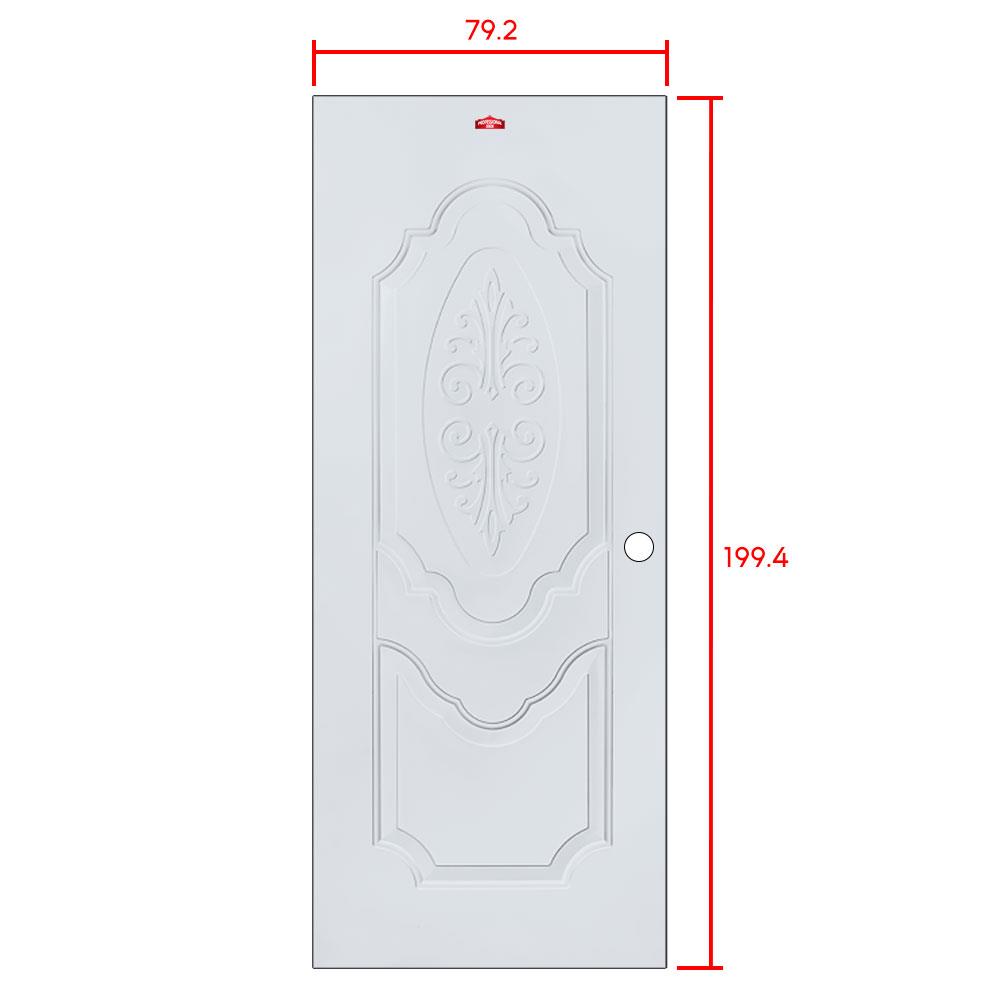 ประตูภายนอกเหล็ก เจาะลูกบิด PROFESSIONAL DOOR R1G 79.2x199.4 ซม. สีเทา