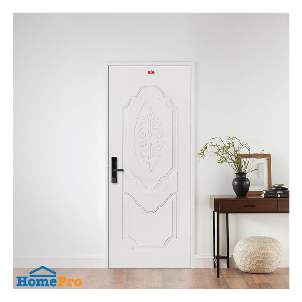 ประตูภายนอกเหล็ก เจาะลูกบิด PROFESSIONAL DOOR R2C 89.2x199.4 ซม. สีครีม