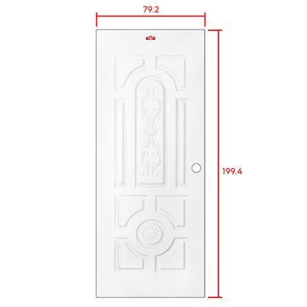 ประตูภายนอกเหล็ก เจาะลูกบิด PROFESSIONAL DOOR H1W 79.2x199.4 ซม. สีขาว_5