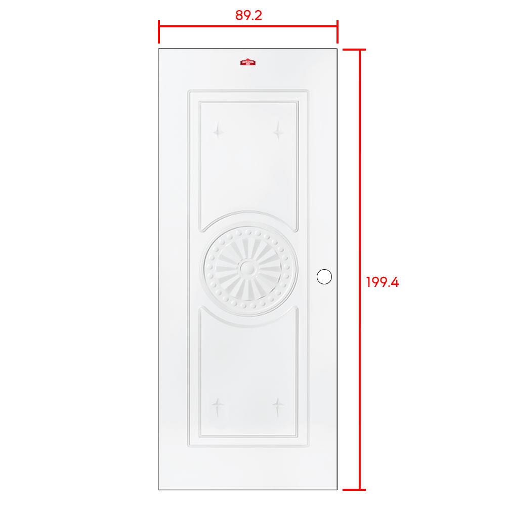 ประตูภายนอกเหล็ก เจาะลูกบิด PROFESSIONAL DOOR I2W 89.2x199.4 ซม. สีขาว