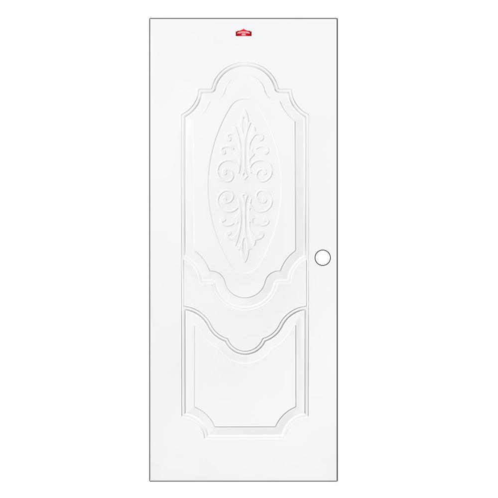 ประตูภายนอกเหล็ก เจาะลูกบิด PROFESSIONAL DOOR R2W 89.2x199.4 ซม. สีขาว