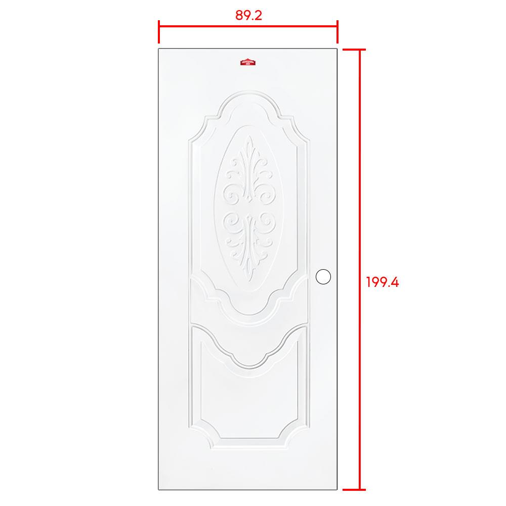 ประตูภายนอกเหล็ก เจาะลูกบิด PROFESSIONAL DOOR R2W 89.2x199.4 ซม. สีขาว