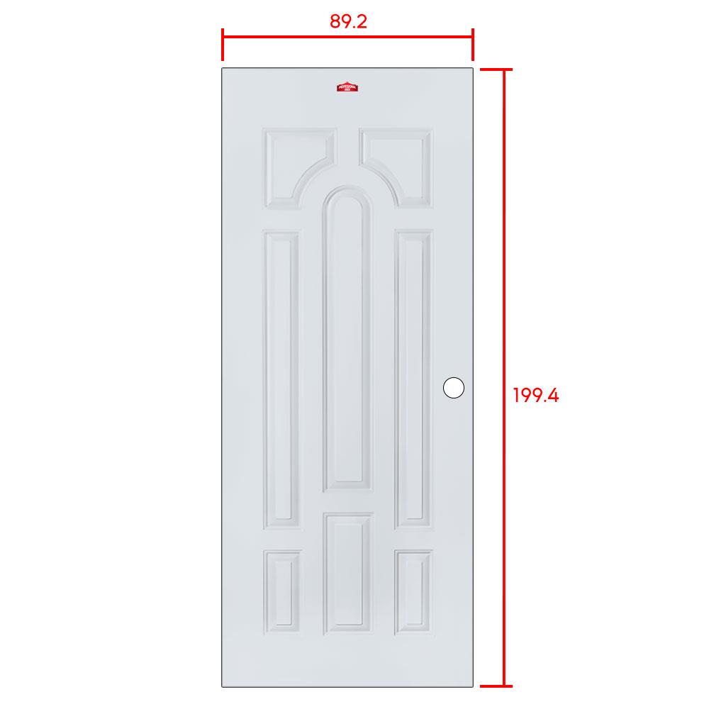 ประตูภายนอกเหล็ก เจาะลูกบิด PROFESSIONAL DOOR L2G 89.2x199.4 ซม. สีเทา