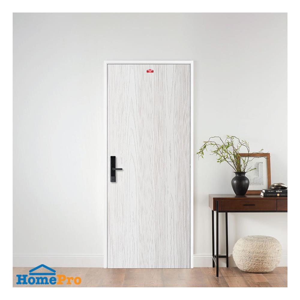 ประตูภายนอกเหล็ก เจาะลูกบิด PROFESSIONAL DOOR WD2W 89.2x199.4 สีขาวเม็ดทราย