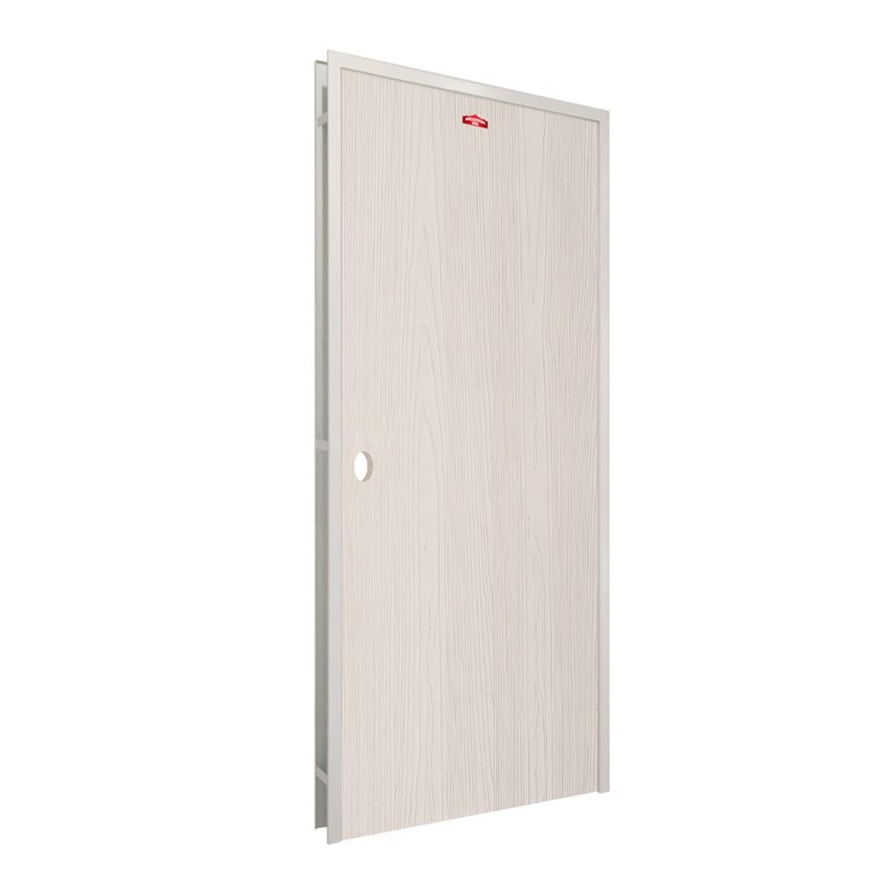 ชุดประตูเหล็ก เจาะลูกบิด PROFESSIONAL DOOR FR1LC+WD1C 86.4x203.5 ซม. สีครีม