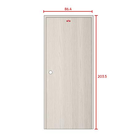ชุดประตูเหล็ก เจาะลูกบิด PROFESSIONAL DOOR FR1LC+WD1C 86.4x203.5 ซม. สีครีม_6