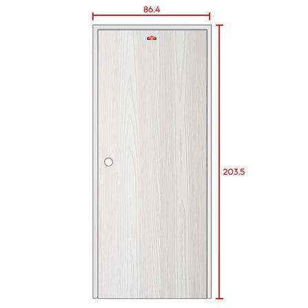 ชุดประตูเหล็ก เจาะลูกบิด PROFESSIONAL DOOR FR1LW+WD1W 86.4x203.5 ซม. สีขาวเม็ดทราย_6