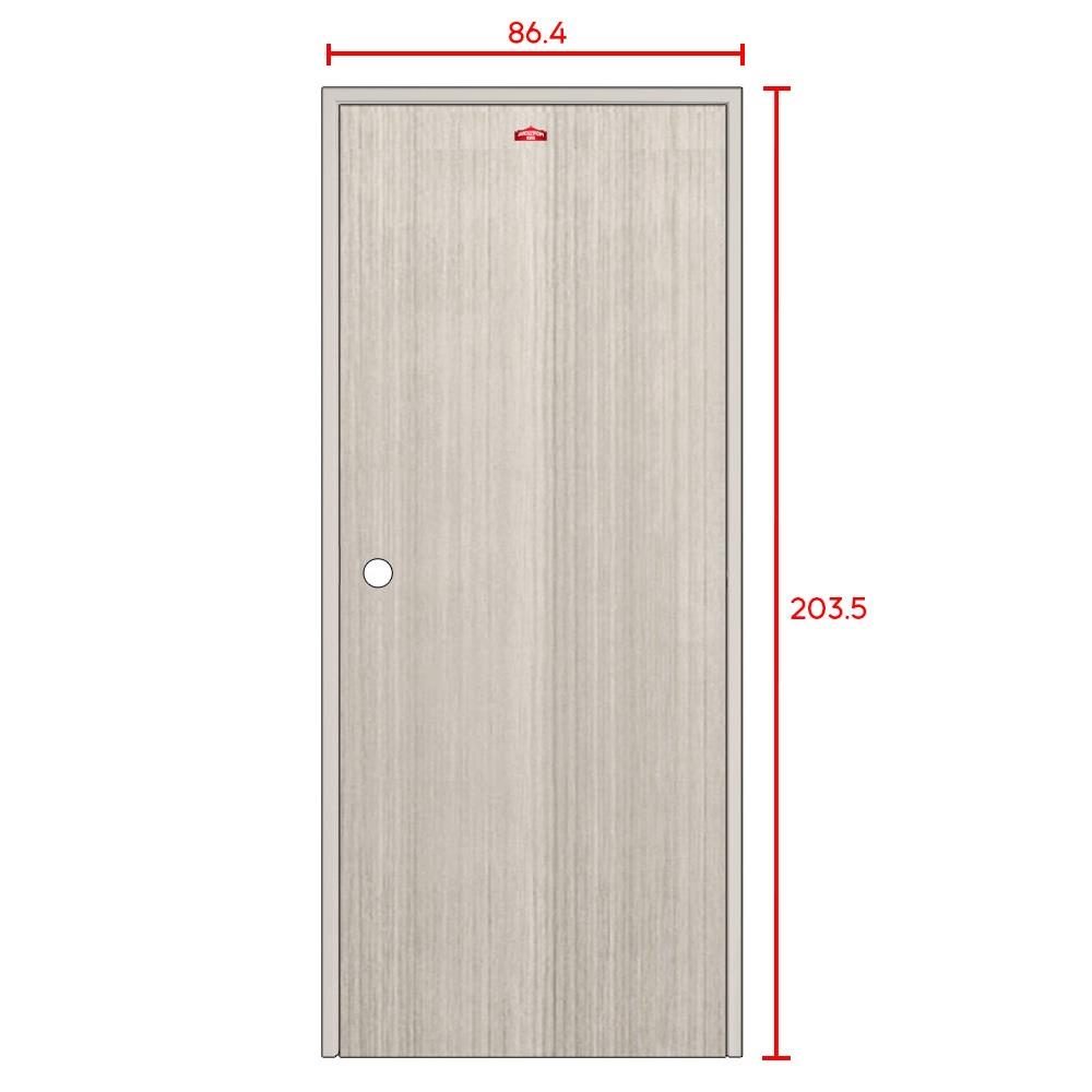ชุดประตูภายในเหล็ก เจาะลูกบิด PROFESSIONAL DOOR FR1LG+D141 86.4x203.5 ซม. สีเทา
