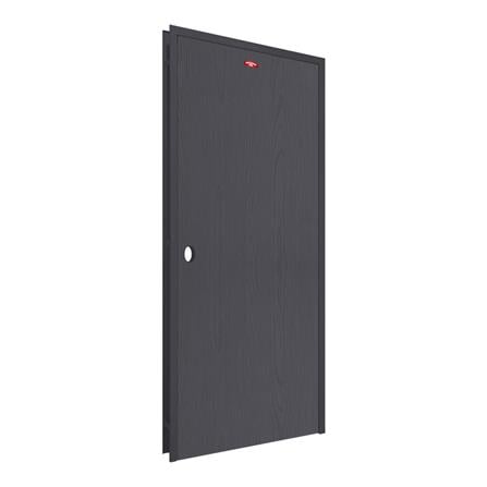 ชุดประตูเหล็ก เจาะลูกบิด PROFESSIONAL DOOR FR1LBK+WD1BK 86.4x203.5 ซม. สีเทาเม็ดทราย_1