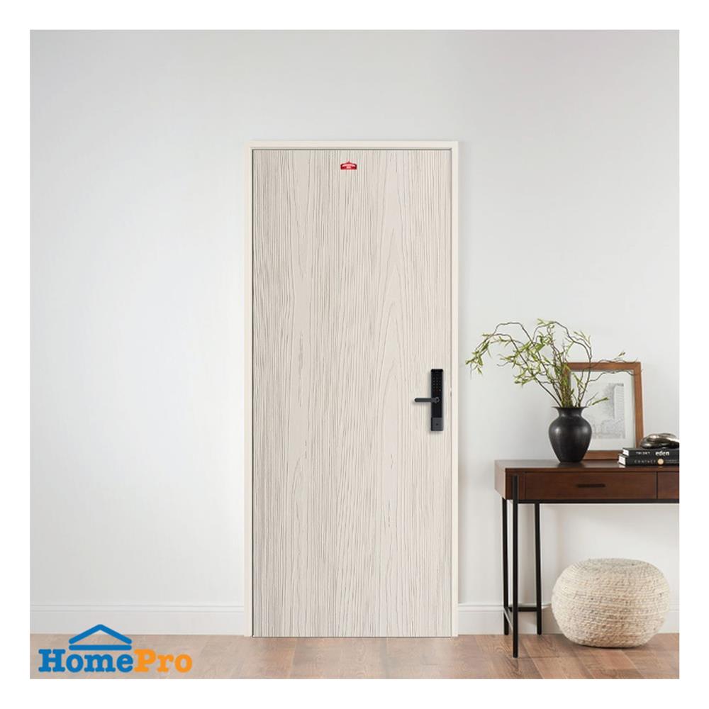 ชุดประตูเหล็ก เจาะลูกบิด PROFESSIONAL DOOR FR2RC+WD2C 96.4x203.5 ซม. สีครีม