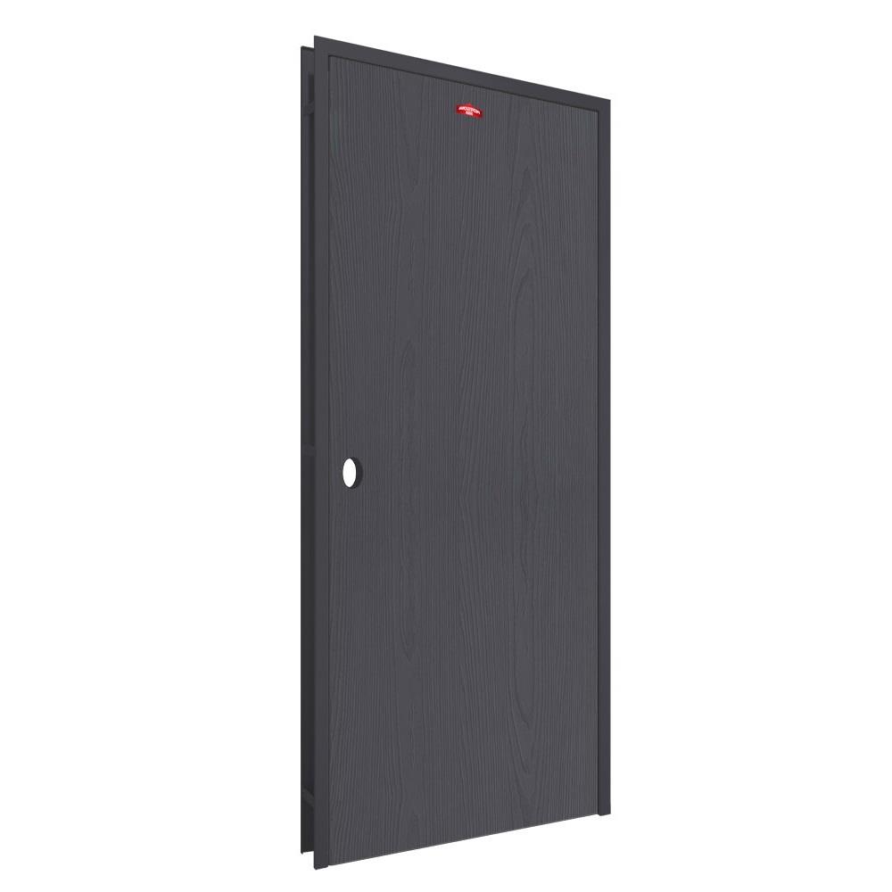 ชุดประตูเหล็ก เจาะลูกบิด PROFESSIONAL DOOR FR2LBK+WD2BK 96.4x203.5 ซม. สีเทาเม็ดทราย