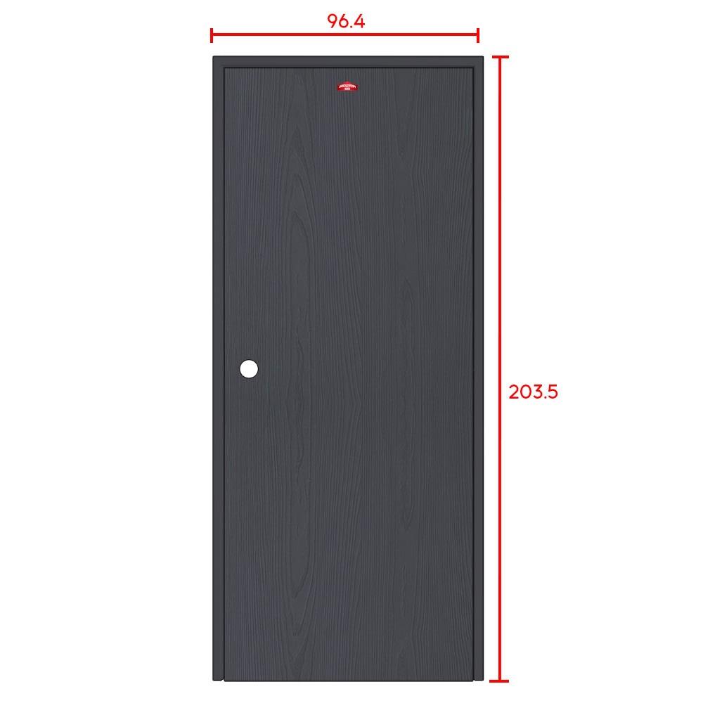 ชุดประตูเหล็ก เจาะลูกบิด PROFESSIONAL DOOR FR2LBK+WD2BK 96.4x203.5 ซม. สีเทาเม็ดทราย