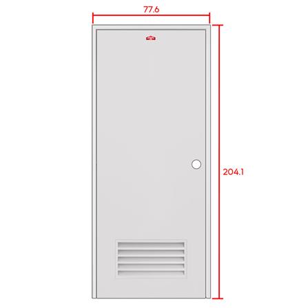 ชุดประตูห้องน้ำอะลูมิเนียม เจาะลูกบิด PROFESSIONAL DOOR AF2RC+ALZ70C เกล็ดล่าง 77.6x204.1 ซม. สีครีม_4