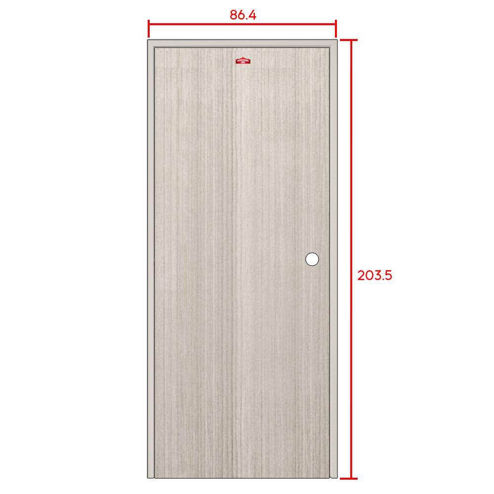 ชุดประตูภายในเหล็ก เจาะลูกบิด PROFESSIONAL DOOR FR1RG+D141 86.4x203.5 ซม. สีเทา