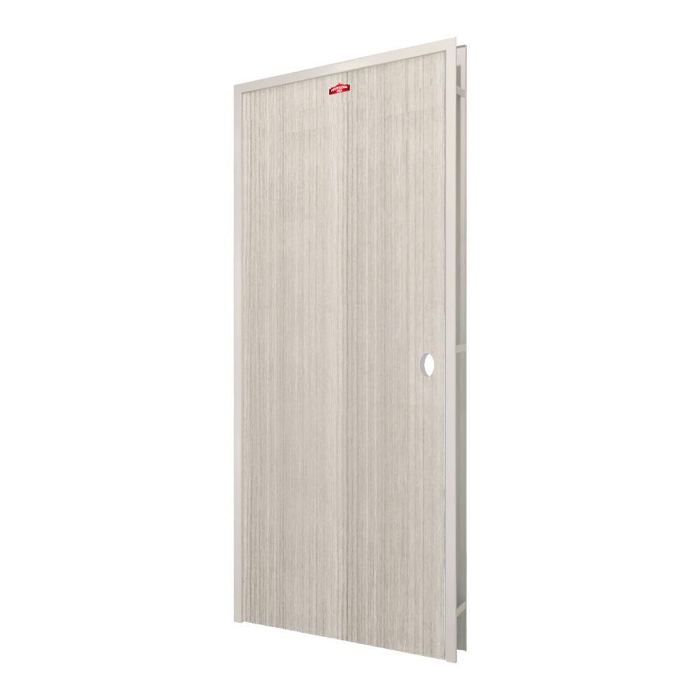 ชุดประตูภายในเหล็ก เจาะลูกบิด PROFESSIONAL DOOR FR1RG+D141 86.4x203.5 ซม. สีเทา