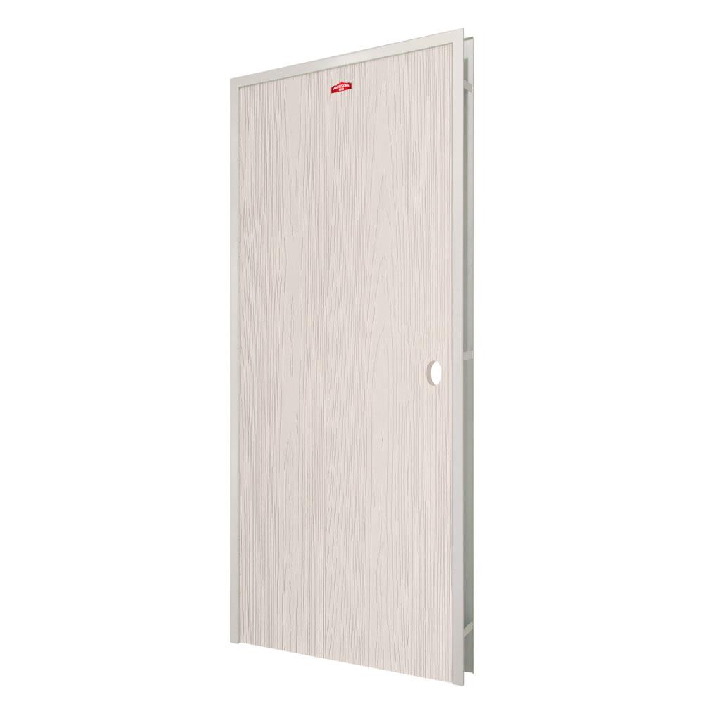 ชุดประตูเหล็ก เจาะลูกบิด PROFESSIONAL DOOR FR1RC+WD1C PF 86.4x203.5 ซม. สีครีม