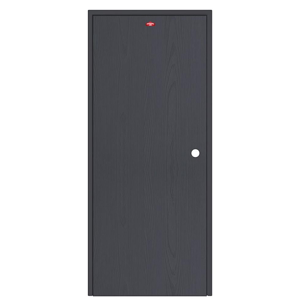 ชุดประตูเหล็ก เจาะลูกบิด PROFESSIONAL DOOR FR2RBK+WD2BK 96.4x203.5 ซม. สีเทาเม็ดทราย