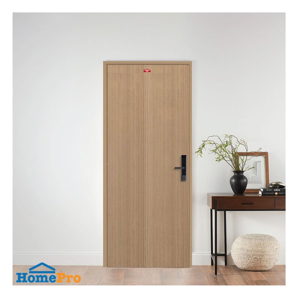 ชุดประตูภายในเหล็ก เจาะลูกบิด PROFESSIONAL DOOR FR1RC+D140 86.4x203.5 ซม. สีครีม