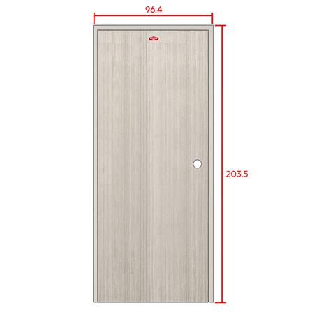 ชุดประตูภายในเหล็ก เจาะลูกบิด PROFESSIONAL DOOR FR2RG+D241 96.4x203.5 ซม. สีเทา_6