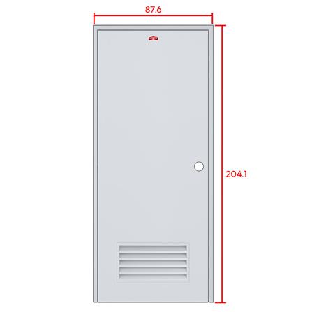ชุดประตูห้องน้ำอะลูมิเนียม เจาะลูกบิด PROFESSIONAL DOOR AF3LG+ALZ80G เกล็ดล่าง 87.6x204.1 ซม. สีเทา_4