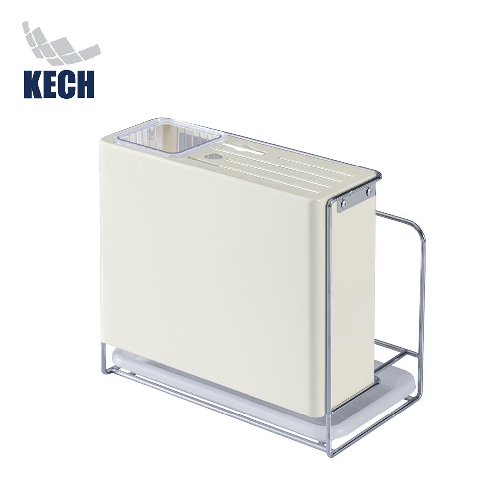 กล่องเก็บมีด, ช้อน และเขียง พร้อมถาดรองน้ำ KECH IVORY