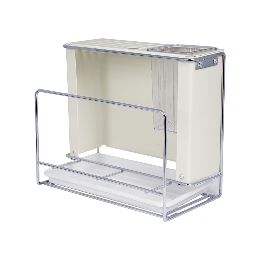 กล่องเก็บมีด, ช้อน และเขียง พร้อมถาดรองน้ำ KECH IVORY