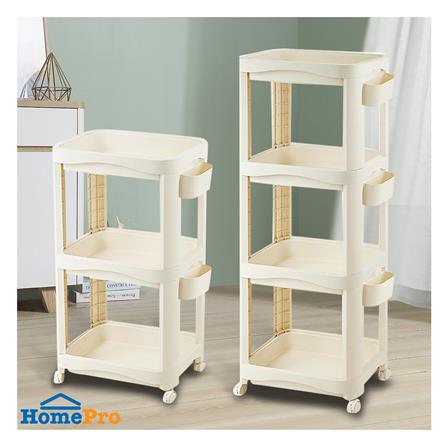 ชั้นพลาสติก 3 ชั้นพร้อมล้อ STACKO DREMI 52x30x92 ซม. สีขาว_1
